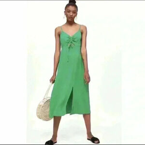 Topshop Molly Front Cutout Ruched Midi Dress